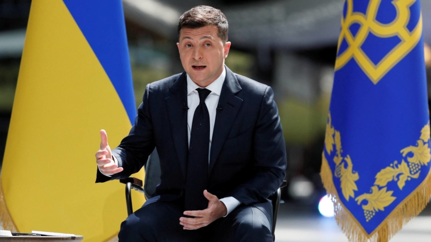 FILE PHOTO: Ukraine's President Zelenskiy holds his annual news conference, in Kyiv